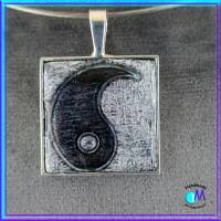 yin oder yang  Kette mit Anhänger klein silbern viereckig  ART 4770 Bild 2