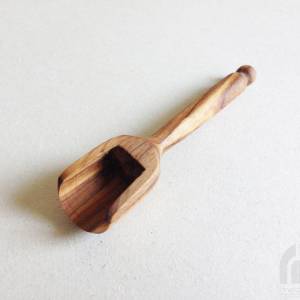 Salzschaufel 9 cm Gewürzschaufel Holzschaufel Holzschippe aus Olivenholz in Handarbeit Bild 3
