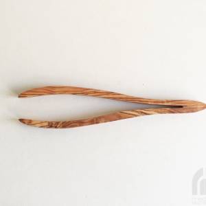 Feine Holzzange 24 cm, Servierzange, aus Olivenholz in Handarbeit Bild 2