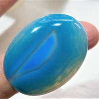 Ring türkis verstellbar mit 38 x 28 Millimeter großem Stein aqua Achat petrol blau statementschmuck Bild 3