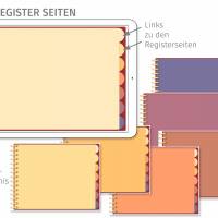 Digitales Notizbuch, Planer, 7 Register, horizontal, warme Farben Bild 4