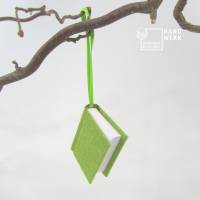 Dekoration Minibuch, limette grün, Mini-Notizbuch, handgefertigt Bild 1