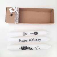 Kerzen zum Geburtstag | Spruch | Happy Birthday | Geschenk | Tischdeko | inklusive Verpackung Bild 2
