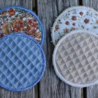 waschbare Abschminkpads im bestickten Beutel, Kosmetikpads aus Baumwolle, nachhaltig und wiederverwendbar, verschiedene Bild 1