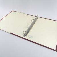 Ordner für DIN A4, dunkel-rot, metallic perle, Brief-Papier Bild 5