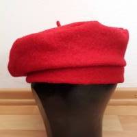 Stegbaskenmütze Walkwolle Rot Bild 1
