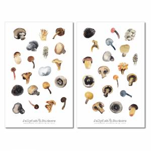 Herbst Pilze Sticker Set | Journal Sticker, journal sticker, Planer Sticker, Herbst, Natur, Kochen, Pilze sammeln, Wald, Bild 2