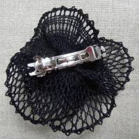 Haarblüte geklöppelt Handarbeit schwarz Gothic Hochzeit Geschenk für sie Steampunk Haarschmuck Bild 2