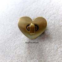 Drehverschluss bronze in Herzform, für Taschen und Geldbörsen, 4-teilig Bild 1