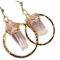 Ohrringe handgefertigt Kristallspitzen rosa pastell flieder irisierend boho Brautschmuck vintage wedding Bild 2