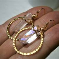 Ohrringe handgefertigt Kristallspitzen rosa pastell flieder irisierend boho Brautschmuck vintage wedding Bild 5