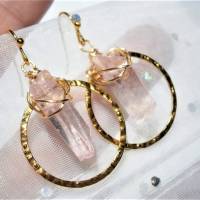Ohrringe handgefertigt Kristallspitzen rosa pastell flieder irisierend boho Brautschmuck vintage wedding Bild 6