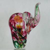 Bunter mundgeblasener Glas Elefant "MTARFA Glasblowers" Malta Bild 2
