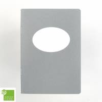 Notizheft stein-grau, Titelschild zum Selbstbeschriften, DIN A6, handgefertigt, Recyclingpapier Bild 1