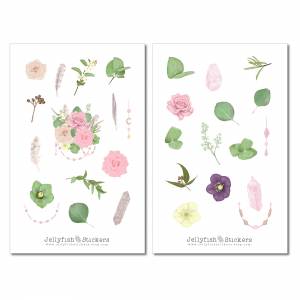 Blumen Sticker Set | Florale Aufkleber | Journal Sticker | Garten Sticker | Planer Sticker | Sticker Floral, Pflanzen, g Bild 2