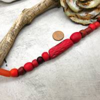 Mix von 15 roten Perlen,  venezianische, tschechische und afrikanische Handelsperlen - rot- alt, vintage, antik Bild 4