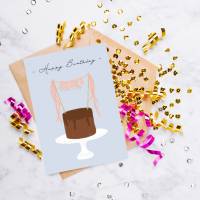 Geburtstagskarte "Happy Birthday" | Karte mit  Geburtstagskuchen |  Grußkarte Geburtstag | Alles Gute zum Geburt Bild 2