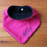 Halstuch für Kinder pink Fleece dunkelblau mit Namen personalisiert / Kinderhalstuch / Babyhalstuch Bild 1