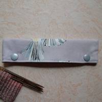 Nadelgarage, Nadelsafe, Nadelspiel Garage, Nadeltasche für 15 cm lange Sockennadeln, zartrosa mit Silberglanz Bild 2