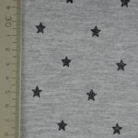 Jersey grau metallic-Print mit Sternen schwarz Glitter 50 x 145 cm Bild 2