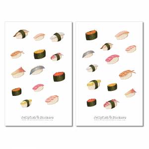 Sushi Sticker Set | Aufkleber Bunt | Journal Sticker | Sticker Essen | Sticker Kochen, Küche, Restaurant, Bullet Journal Bild 2