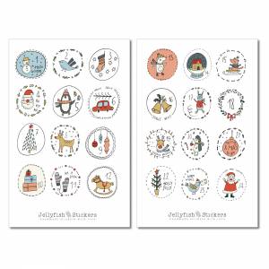 Adventskalender Sticker Set | Journal Sticker | Planer Sticker, Aufkleber Weihnachten, Feiertage, Winter, Geschenke, DIY Bild 2