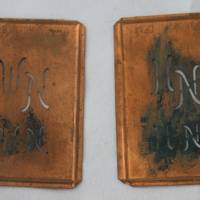 5 alte Wäscheschablonenaus Kupfer Monogram Bild 4