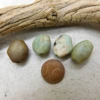 4 antike Amazonit-Perlen aus Mauretanien - abgeflachte Ovale - 10,35g - seltener Stein - Sahara Amazonit Perlen Bild 3