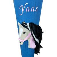 Schultüte Pferd blau; passend zu Step by Step Ranzen Horse Lima, Stoff-Schultüte für Mädchen Bild 3