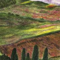 Toskana - Original Pastellkreidemalerei, gerahmtes Unikat Bild 2
