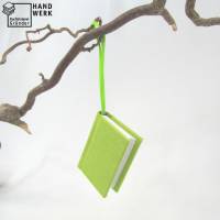 Minibuch Dekoration, kiwi-grün, Mini-Notizbuch, handgefertigt Bild 1