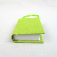 Minibuch Dekoration, kiwi-grün, Mini-Notizbuch, handgefertigt Bild 2