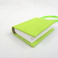 Minibuch Dekoration, kiwi-grün, Mini-Notizbuch, handgefertigt Bild 3