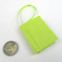 Minibuch Dekoration, kiwi-grün, Mini-Notizbuch, handgefertigt Bild 4