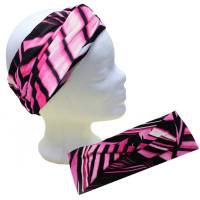 Haarband Viskose Jersey zum Knoten oder Wickeln Schwarz Pink Bild 1