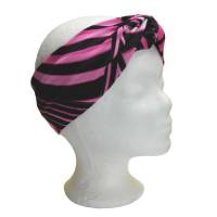 Haarband Viskose Jersey zum Knoten oder Wickeln Schwarz Pink Bild 6