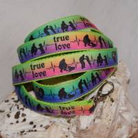 Hundehalsband Gr. 25-65 cm verstellbar gepolstert breit Muster ``true love`` + Leine optional Bild 10