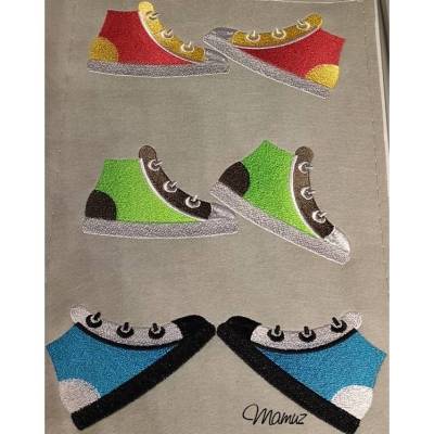 * Sneaker - Turnschuhe Füllstich *  Stickdateien - 4 Dateien - ab 10 x 10