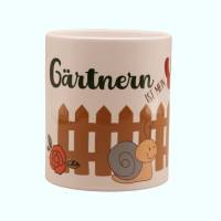 Kaffee-Tasse mit Spruch zum Thema Garten, weiß, spülmaschinengeeignet Bild 2