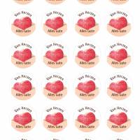 24 Sticker Etiketten Aufkleber, rund D= 4 cm, neu, Von Herzen Alles Gute Bild 2