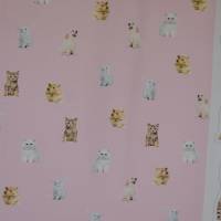 rosa Jersey mit Tieren Katze Hund Hamster Kaninchen 50 cm x 155 cm little Pets Bild 3