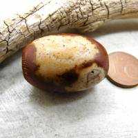 neolithische Stein-Perle aus der Sahara mit authentischen Bearbeitungsspuren- 26mm - von Hand gebohrt - Sahara Stein - 1 Bild 1