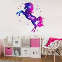 163 Wandtattoo Einhorn pink lila Sterne - in 4 Größen - schöne Kinderzimmer Sticker Bild 3