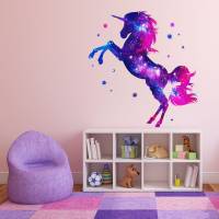 163 Wandtattoo Einhorn pink lila Sterne - in 4 Größen - schöne Kinderzimmer Sticker Bild 5
