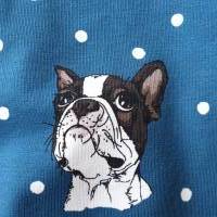 Babyset Strampler und Mütze Französische Bulldogge Bruno blau Bild 4