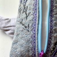 Leinen - TaTüTa - Taschentücher-Tasche für herkömmliche Papiertaschentücher mit Monogramm 'A' + Lavendelherz Bild 4