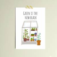 Küchenbild "Green ist the new black" | Din A4| Trendige Kunst| Gesund leben | Vegan | Gewächshaus Bild 5