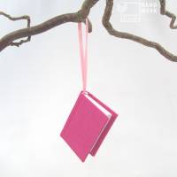 Dekoration Minibuch, pink, Mini-Notizbuch, handgefertigt Bild 1