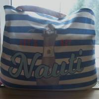 Shopper Bag XXL /  Stofftasche / Strandtasche / der ideale Alltagsbegleiter im maritimen Style - " Nauti" Bild 1