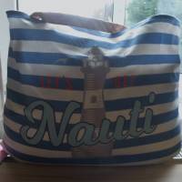 Shopper Bag XXL /  Stofftasche / Strandtasche / der ideale Alltagsbegleiter im maritimen Style - " Nauti" Bild 2